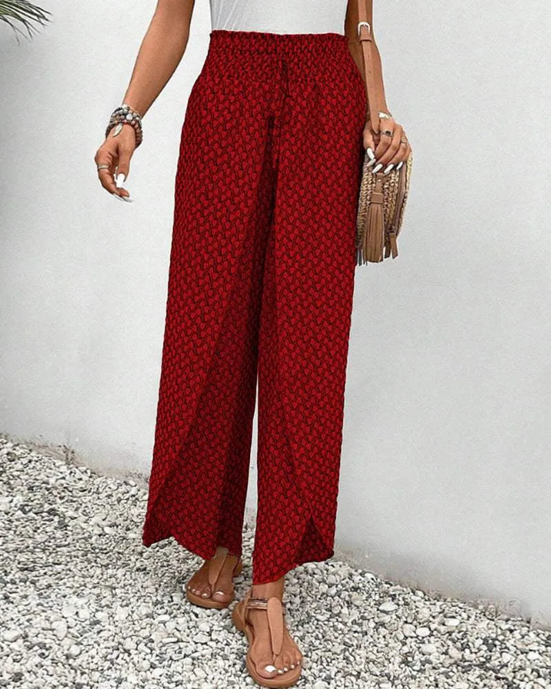 Loose fit trousers - Asymmetrical - One Shoulder Strap, High Split - Perfect for Summer Evenings