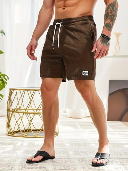 Men's Shorts - Sporty - Elasticated Waistband and Adjustable Drawstring - Ideal for Sports Activities