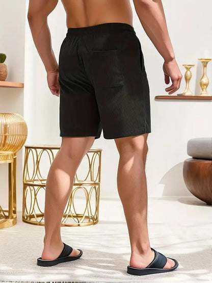 Men's Shorts - Sporty - Elasticated Waistband and Adjustable Drawstring - Ideal for Sports Activities