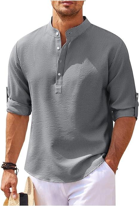 Men's Shirt - Blouse - Timeless - Light Fabric, Relaxed Fit - Perfect for Summer and Informal Gatherings