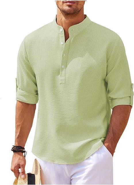 Men's Shirt - Blouse - Timeless - Light Fabric, Relaxed Fit - Perfect for Summer and Informal Gatherings