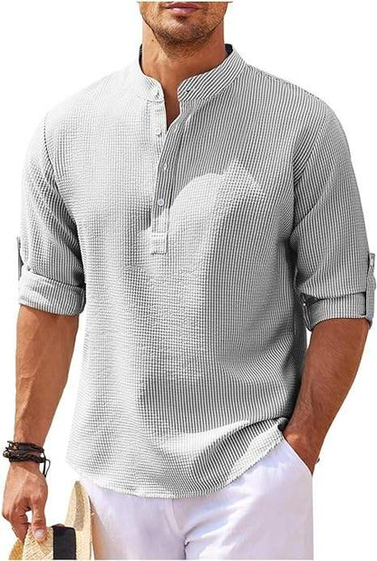 Men's Shirt - Blouse - Timeless - Light Fabric, Relaxed Fit - Perfect for Summer and Informal Gatherings