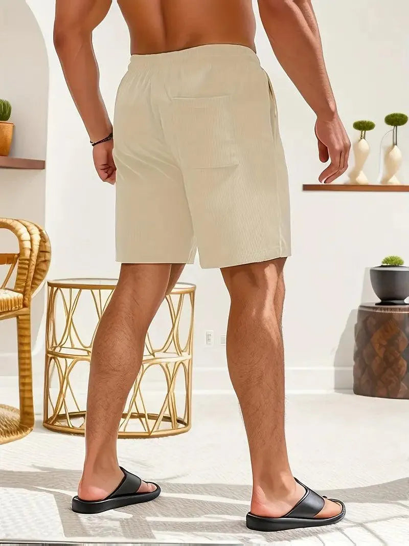 Men's Shorts - Sporty - Elasticated Waistband and Adjustable Drawstring - Ideal for Sports Activities