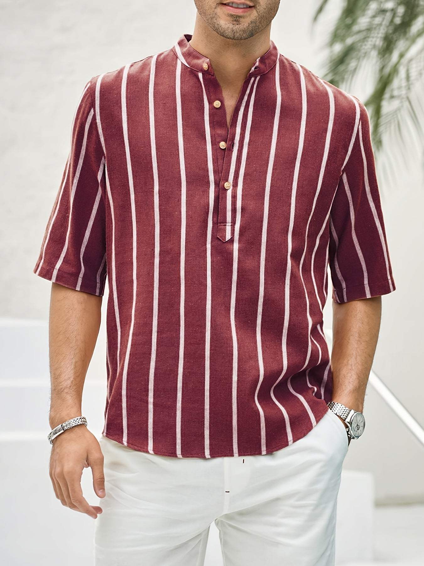 Men's Shirt - Classic - Subtle Stripes - Perfect for Formal Occasions