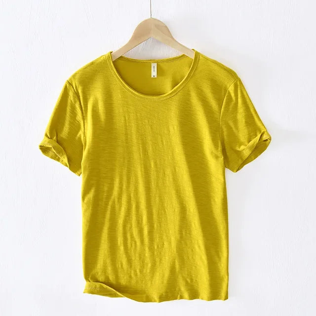 Retro Raw Edge T-Shirt - Slim-Fit Casual - 100% Cotton - Perfect for Any Casual Occasion