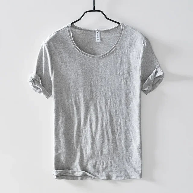 Retro Raw Edge T-Shirt - Slim-Fit Casual - 100% Cotton - Perfect for Any Casual Occasion