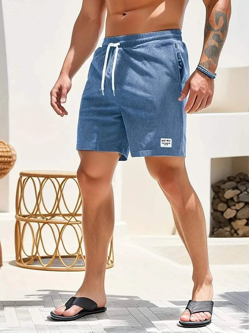 Men's Shorts - Sporty - Elasticated Waistband and Adjustable Drawstring - Ideal for Sports Activities