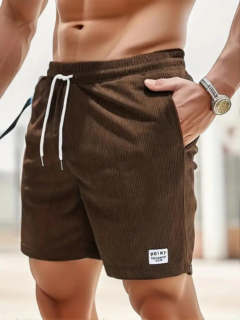 Men's Shorts - Sporty - Elasticated Waistband and Adjustable Drawstring - Ideal for Sports Activities