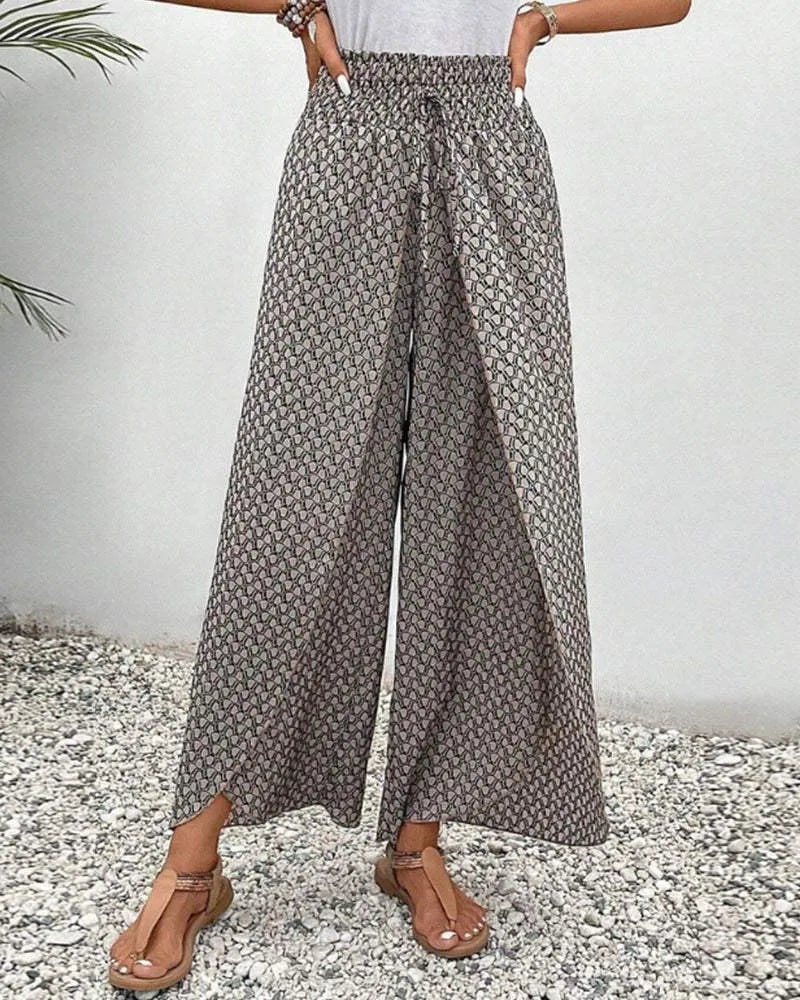 Loose fit trousers - Asymmetrical - One Shoulder Strap, High Split - Perfect for Summer Evenings